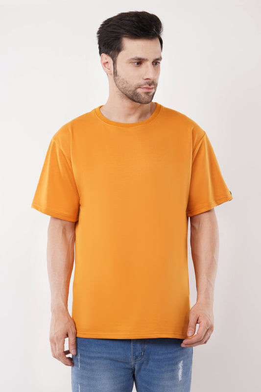 Male Oversized Mustard Tshirt Front
