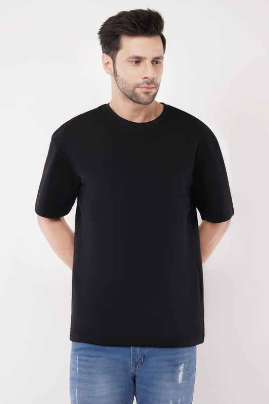 Men Oversized Black Tshirt Front