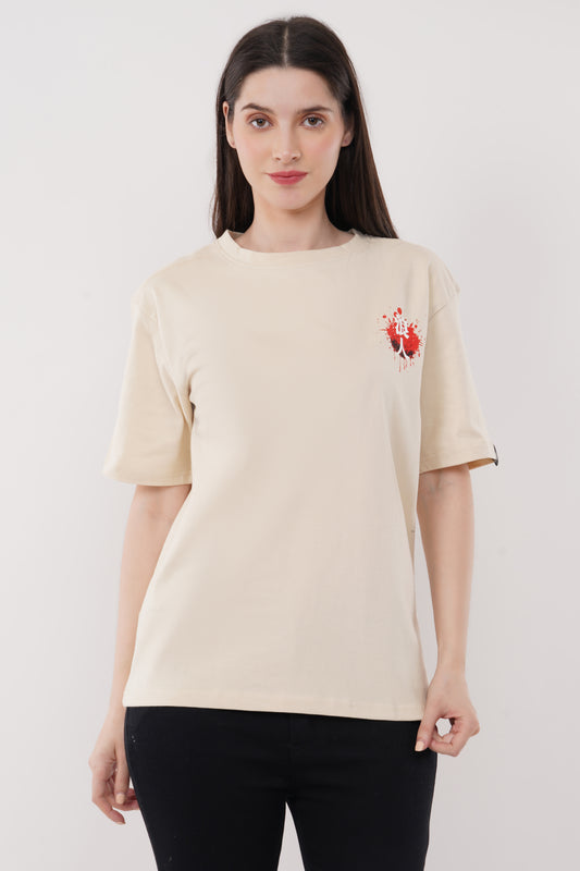 womens-beige-printed-tshirt-front